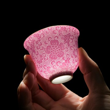 茶杯個人專用男士景德鎮陶瓷手工扒花主人杯單杯女小號茶盞品茗杯