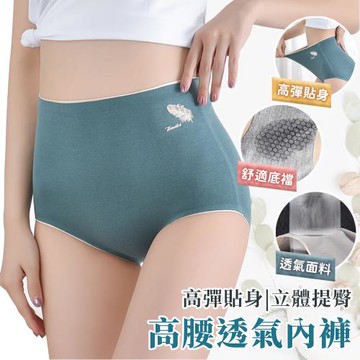 (買二送二)無痕舒適透氣高腰內褲-羽毛款共4件