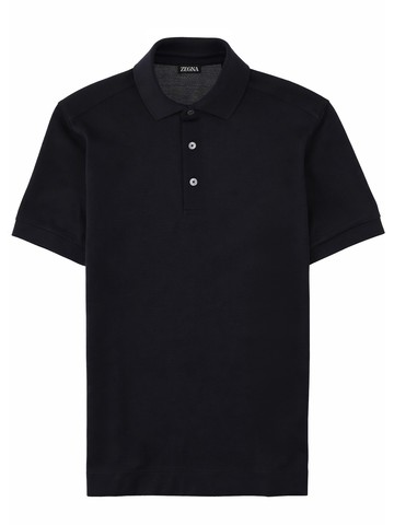zegna polo in cotone e seta