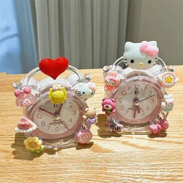 可愛兒童鬧靜音鐘學生起床男孩女孩學生用學習用自律鬧鐘批發零售