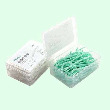 牙線棒經典弓形超細牙線剔牙線家庭裝安全牙簽牙縫刷50只盒裝