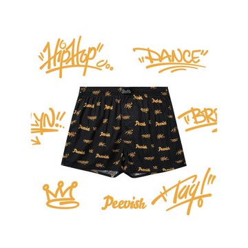 霹危斯男士阿羅褲寬松純棉內褲男生居家短睡褲女夏孖煙通大褲衩