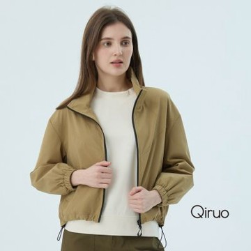 Qiruo 奇若秋冬專櫃卡色立領外套7219E 夾克式拉鍊