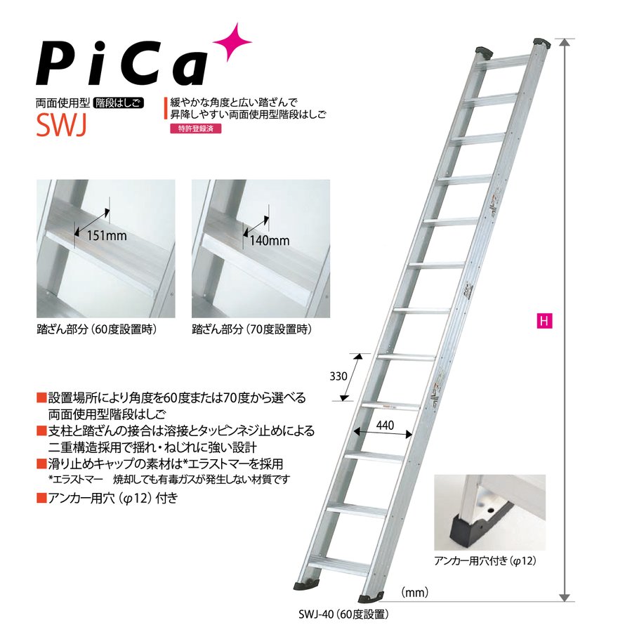 激安先着 PiCa ピカ SWJ用 オプション手摺 SWJ-TEP2B