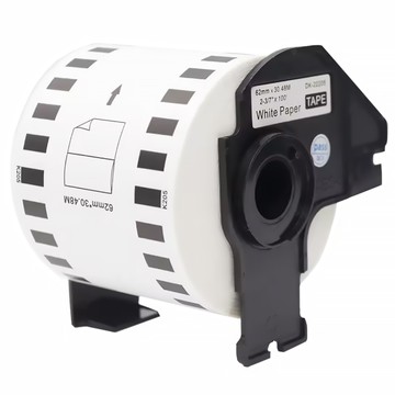 NEXTPAGE 台灣榮工 BROTHER 相容 連續標籤帶 DK-22205 62mm x 30.48M  白底黑字