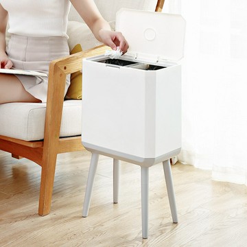 【免運/可開票】商用垃圾桶 環衛垃圾桶 戶外垃圾桶 大型垃圾桶 分類垃圾桶 簡梳14L日式干濕分類垃圾桶創意簡約多功能按壓組合垃圾桶