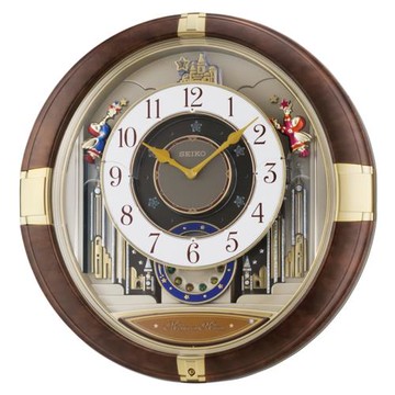 Seiko日本精工鐘表居家客廳光控水晶音樂變形歐式掛鐘QXM613/603