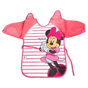 Disney 迪士尼 畫畫衣圍兜 米妮  粉紅色  29.5 x 19.5cm