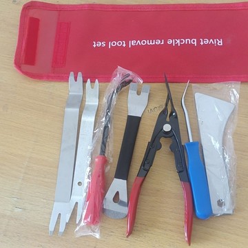 購滿99出貨 【售後保固】汽車門板卡扣起子改裝工具套裝不鏽鋼翹板開燈鉗紅起藍起