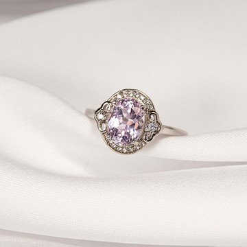 孔賽石 2月生日石  純銀戒指