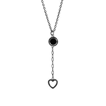 [韓國] [鋼飾] 暗夜之心鎖骨鍊 / Nightfall Heart Necklace