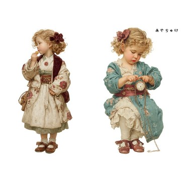 【9 月新品】08-146-0086 人物貼紙 幻想復古浪漫喫茶