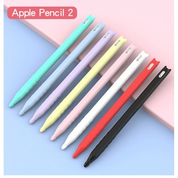 蘋果 Apple Pencil 2代 筆套 矽膠套 保護套 防滑套 卡通貓咪頭 Pencil 2电容笔筆袋 輕薄 防水套