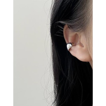 純銀鏡面耳骨夾輕奢高級感小眾冷淡風法式時尚氣質無耳洞耳環耳飾