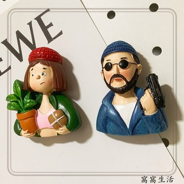 台灣出貨 這個殺手不太冷冰箱貼卡通磁力貼樹脂磁貼吸鐵石立體留言貼磁性貼