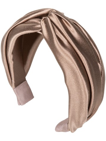 Jennifer Behr - Twist silk satin headband - women - Silk - One Size - Brown