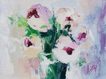 花卉畫。原創藝術。抽象主義。花卉藝術。微型藝術