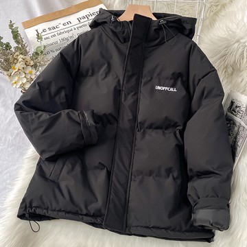 黑色中長款冬季軟妹外套棉服女新款冬裝爆款寬松棉襖子