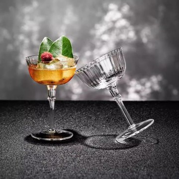 世人皆醉無鉛水晶手工刻花150ml闊口雞尾酒杯干馬天尼杯香檳酒杯