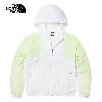 The North Face北面女款UPF白色防風防曬可打包連帽外套｜5JXIIUE