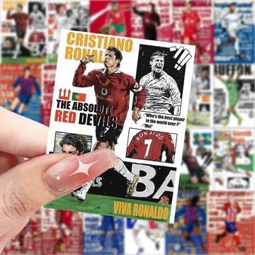 台灣出貨⚽內馬爾周邊 2026世界杯周邊 新款足球球星手繪插畫貼紙 內馬爾貝克漢姆C羅納爾多DIY筆記本貼畫 驚喜禮物