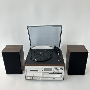 跨境復古唱片機cd播放器磁帶U盤收音機FM/AM多功能藍牙音響留聲機【Snowbelle優選】