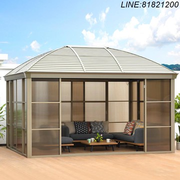 免運 快速發貨戶外涼亭遮陽遮雨棚庭院鋁合金露天移動花園亭農家樂民宿景區亭子 支持訂製 廠家優勢