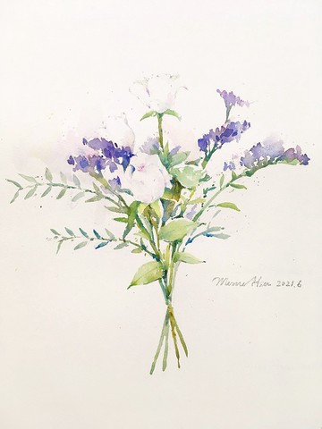 線上課程。嗚嗚老師的植物系水彩課-花花篇(海外下單限定)