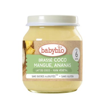 法國BABYBIO 生機椰奶芒果鳳梨鮮果米泥130g(6M)★衛立兒生活館★