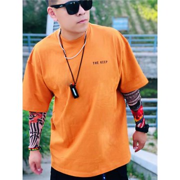 bboy寬松大碼T說唱old school重磅poppin滑板街舞美式小領口短袖t