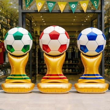 【美加墨世界杯  台灣發貨】2026世界盃足球主題裝飾酒吧體彩店內站立吉祥物氣球氛圍場景佈置