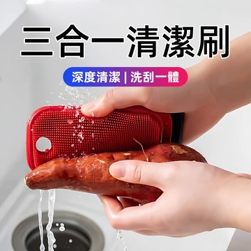 隔日到貨⚡果蔬清潔刷 三合一清潔刷 蔬果清潔刷 多功能清潔刷 刷鍋 刷盆 洗碗刷 瀝水收納墊 肥皂收納墊 廚房工具