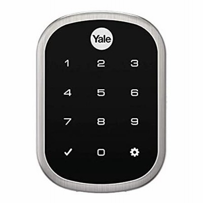 Liftmaster MyQ スマートタッチスクリーン デッドボルトロック サテンニッケル仕上げ スマートガレージコントロール付き (LMDBPACK