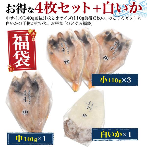 ギフト   干物 福袋 一夜干し のどぐろ 4枚 白いか 1枚 詰め合わせ セット グルメ お中元 お歳暮送