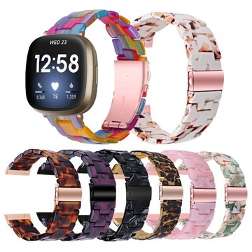 適用於 Fitbit Versa 4 3 2 1代 輕奢樹脂錶帶 Fitbit Sense 1 Sense 2 錶帶