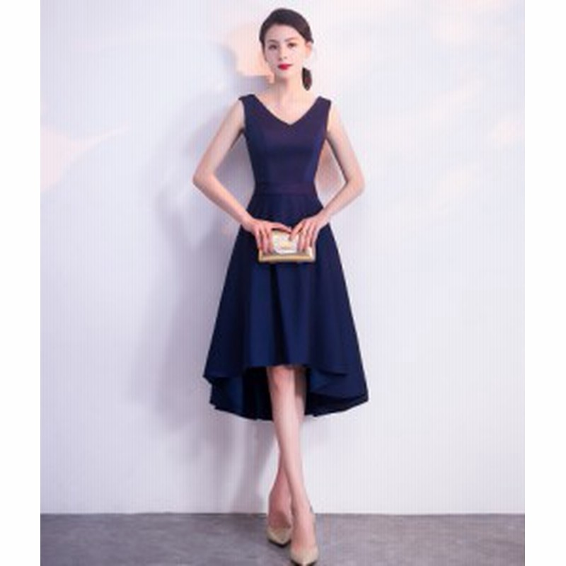 ノースリーブひざ上丈変形裾 ダークブルー パーティー リボン ネイビー 結婚式 ドレス お呼ばれ ワンピース 30代 結婚式ドレス ミディア 通販 Lineポイント最大1 0 Get Lineショッピング