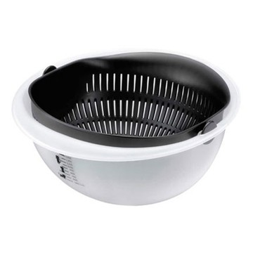 KAI 貝印 貓咪可180度旋轉瀝水籃  黑色 + 白色  23.3 x 22 x 10.9 cm  1個