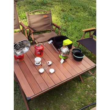 蘇動戶外折疊輕便桌椅櫸木蛋卷桌胡桃木靠背椅燒烤房車折疊椅套裝