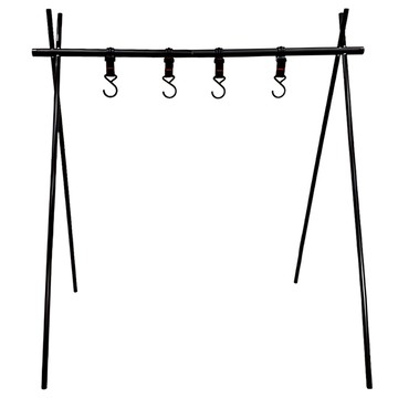 露營三角置物架 附掛勾 480 x 60 x 60mm 330g  1個  無色  黑色  1層