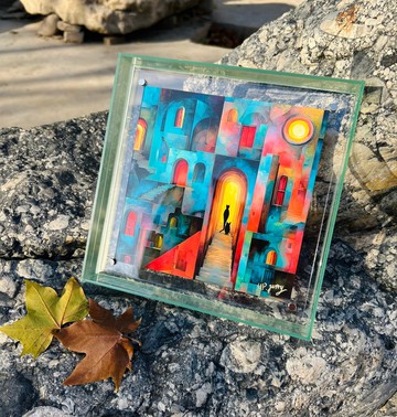 探索內在迷宮-藍色版-親筆簽名藝術版畫