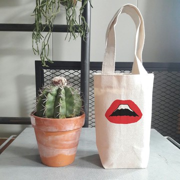 Lips Mt Fuji 隨行杯手機錢包飲料提袋帆布 嘴唇富士山 日本