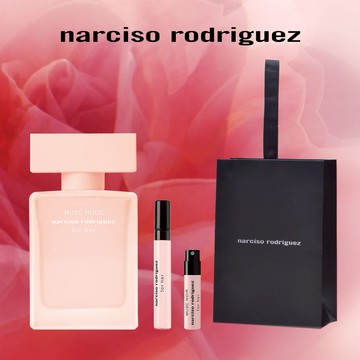 情人節送禮💟官方直營【NARCISO RODRIGUEZ】🩷for her 粉裸繆思淡香精30ml｜贈4ml小香+針管🎁花香琥珀香調🌸水瓶座女神生日快樂❤️  情人節禮物 新年快樂