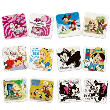 Disney 愛麗絲&小木偶 珪藻土吸水杯墊2入組【收納王妃】