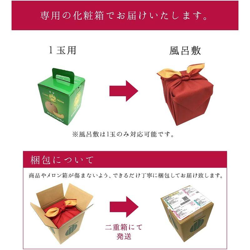 こだわりの果物屋紅光 静岡産 クラウンマスクメロン 中玉（1.2キロ前後） (風呂敷包装(1玉))