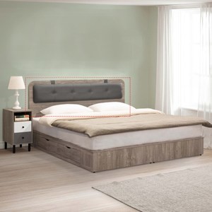 雨果5尺床頭片（炭燒色）(不含床底)