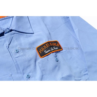 HARD LUCK POOL SERVICE L/S WORK SHIRT blue ハードラック フランネル