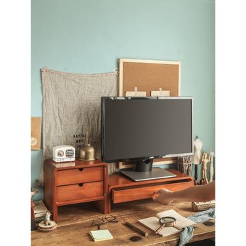 電腦增高架墊臺式屏幕顯示器支架辦公室桌面收納盒鍵盤置物架木質