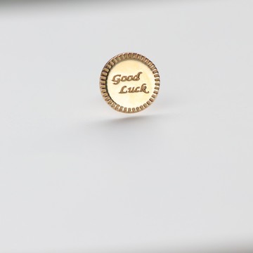 【 CHARIS 韓國珠寶】純14K金 好運圓 鎖珠耳環 轉珠耳環 (單個) 耳骨 耳窩  不褪色