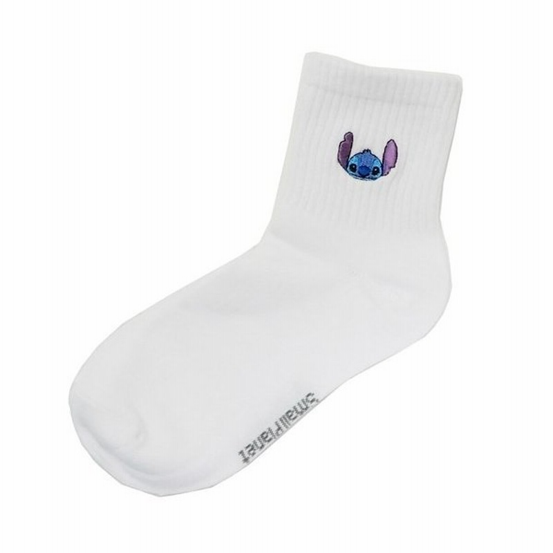 女性用 白 靴下 スティッチ レディース ワンポイント 刺繍 ソックス グッズ スクールソックス キャラクター 通販 Lineポイント最大0 5 Get Lineショッピング