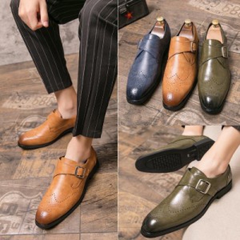 紳士靴 メンズ 革靴 モンクストラップ メンズシューズ メダリオン 紳士 ビジネスシューズ オフィス フォーマル 紐なし 通勤靴 仕事 通販 Lineポイント最大1 0 Get Lineショッピング